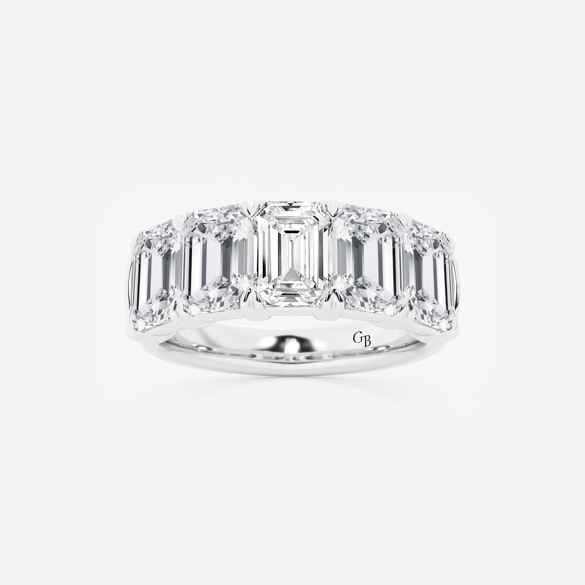 GWA012 - 5 ctw Emerald Lab Grown Diamond Five-Stone Anniversary Band