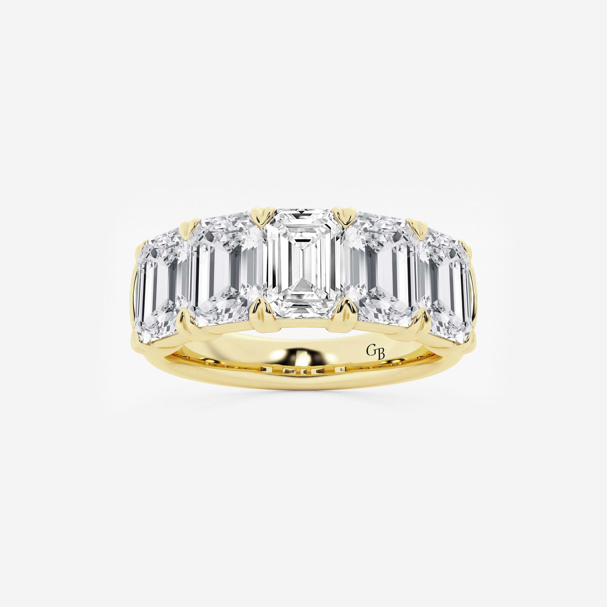 GWA012 - 5 ctw Emerald Lab Grown Diamond Five-Stone Anniversary Band