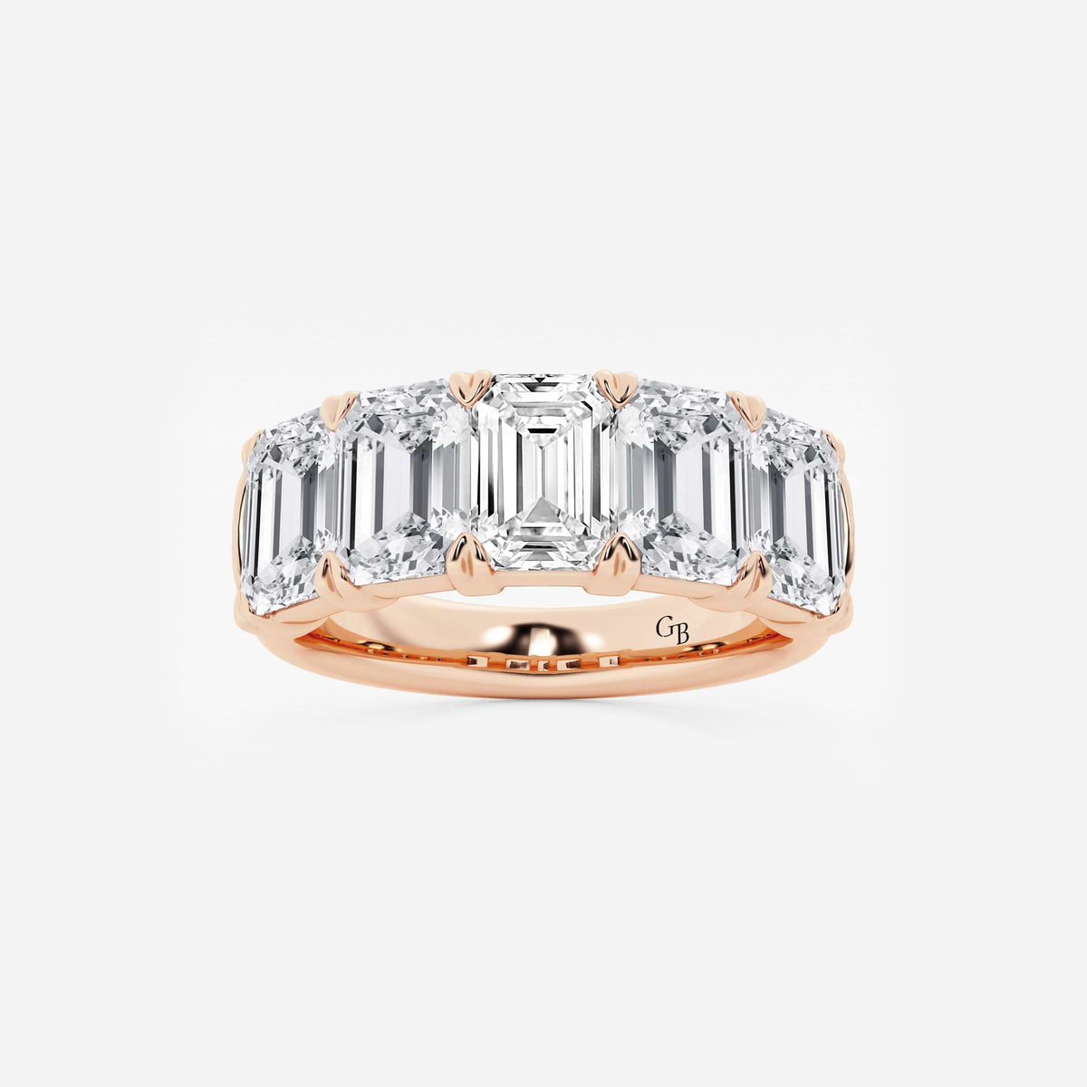 GWA012 - 5 ctw Emerald Lab Grown Diamond Five-Stone Anniversary Band