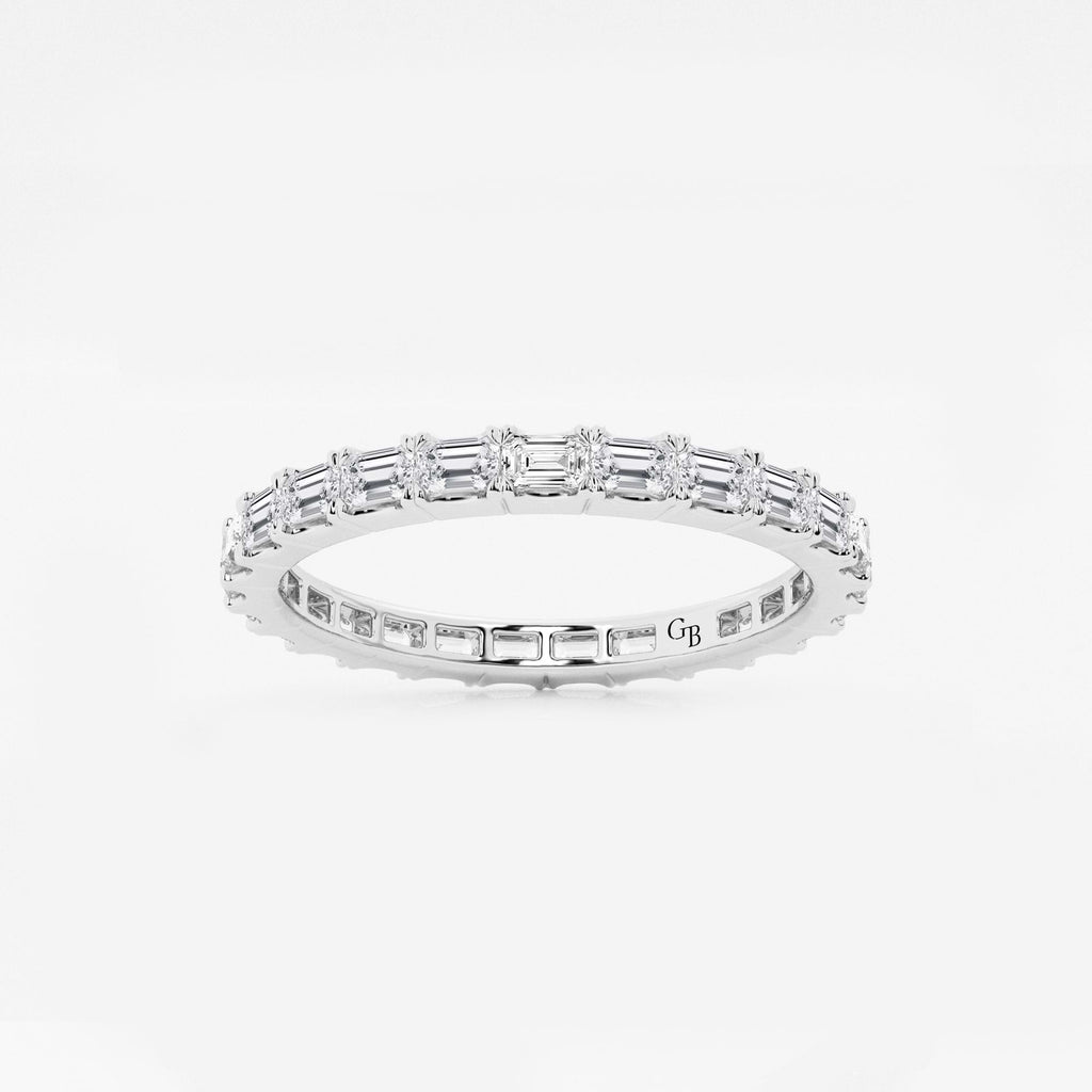 GWA013 - 1 ctw East-West Emerald Lab Grown Diamond Eternity Band - 1.9mm Width