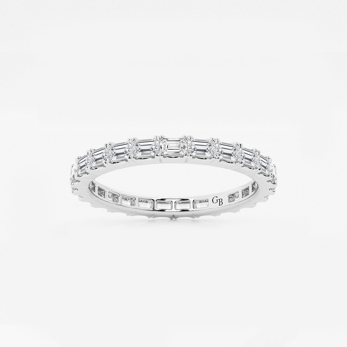 GWA013 - product video for 1 ctw East-West Emerald Lab Grown Diamond Eternity Band - 1.9mm Width