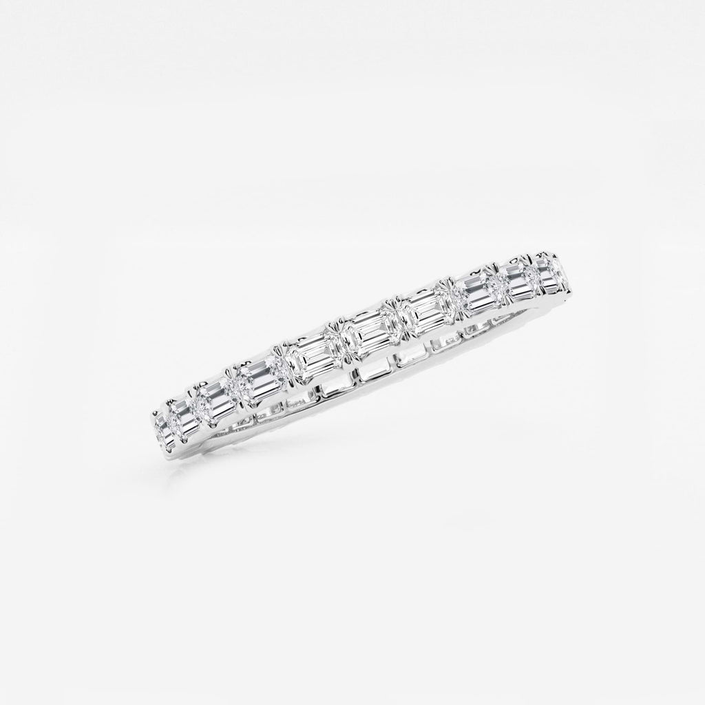 GWA013 - Additional Image 1 for  1 ctw East-West Emerald Lab Grown Diamond Eternity Band - 1.9mm Width