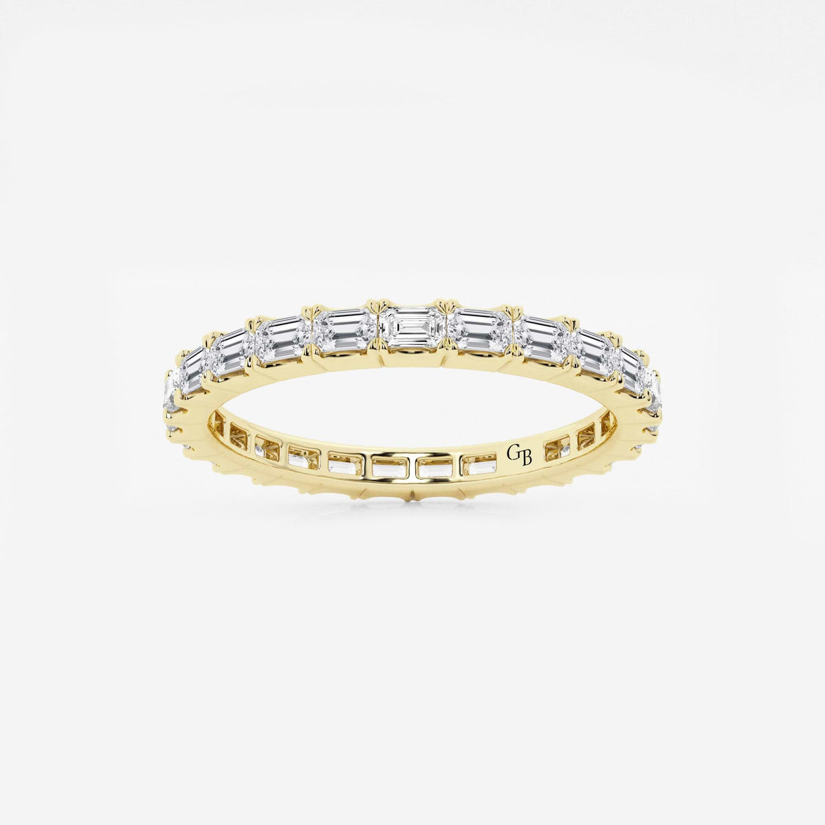 GWA013 - 1 ctw East-West Emerald Lab Grown Diamond Eternity Band - 1.9mm Width