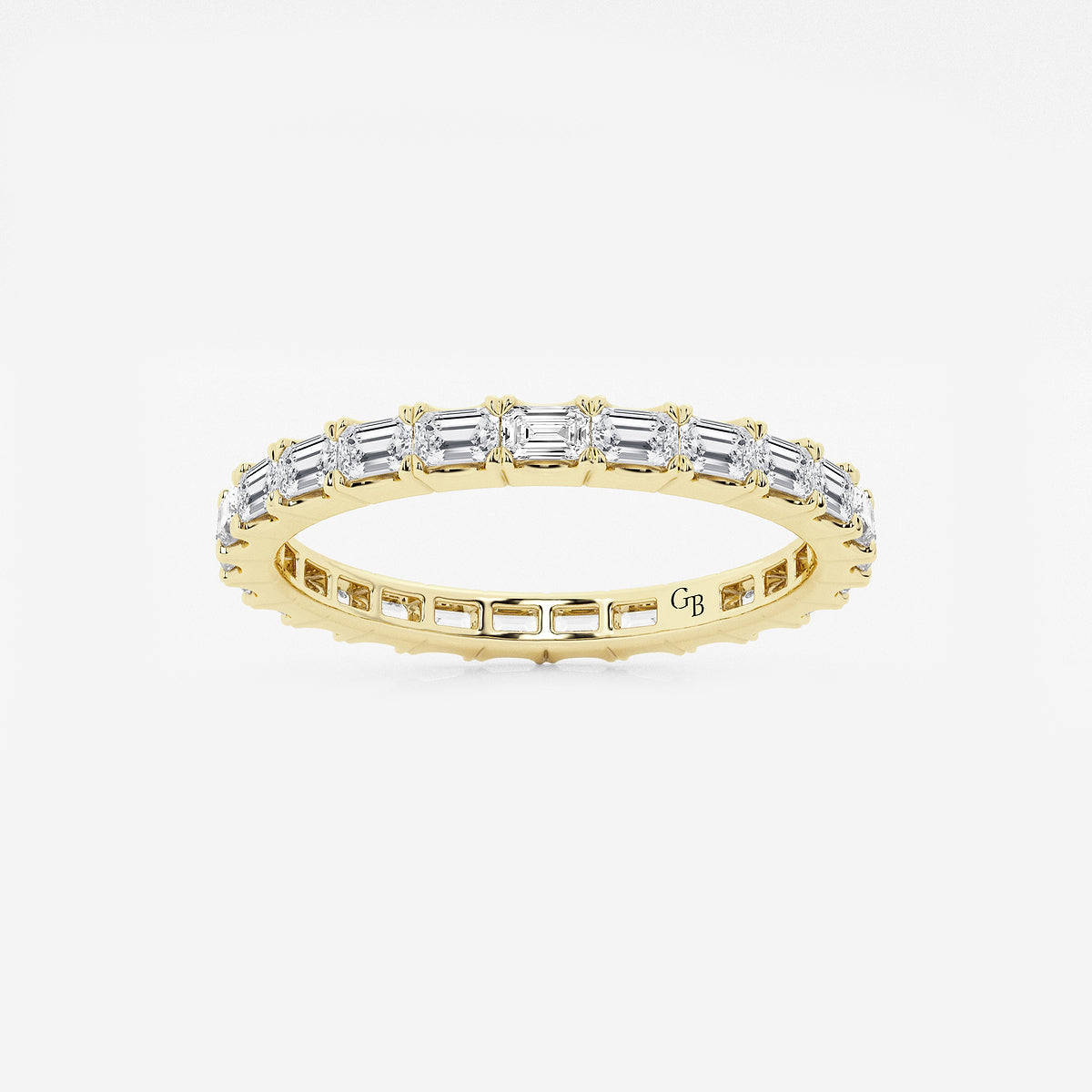 GWA013 - product video for 1 ctw East-West Emerald Lab Grown Diamond Eternity Band - 1.9mm Width