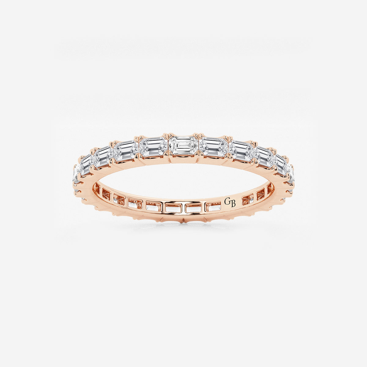 GWA013 - product video for 1 ctw East-West Emerald Lab Grown Diamond Eternity Band - 1.9mm Width