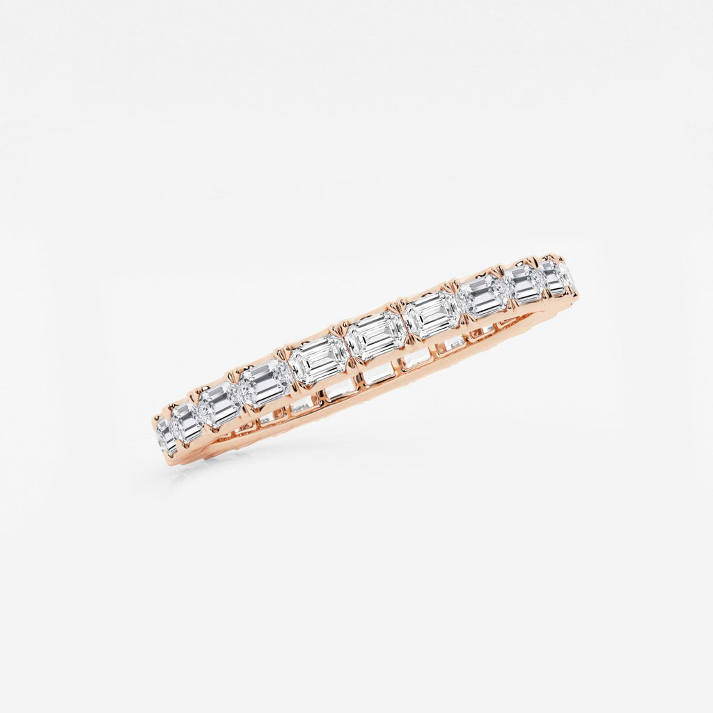 GWA013 - Additional Image 1 for  1 ctw East-West Emerald Lab Grown Diamond Eternity Band - 1.9mm Width