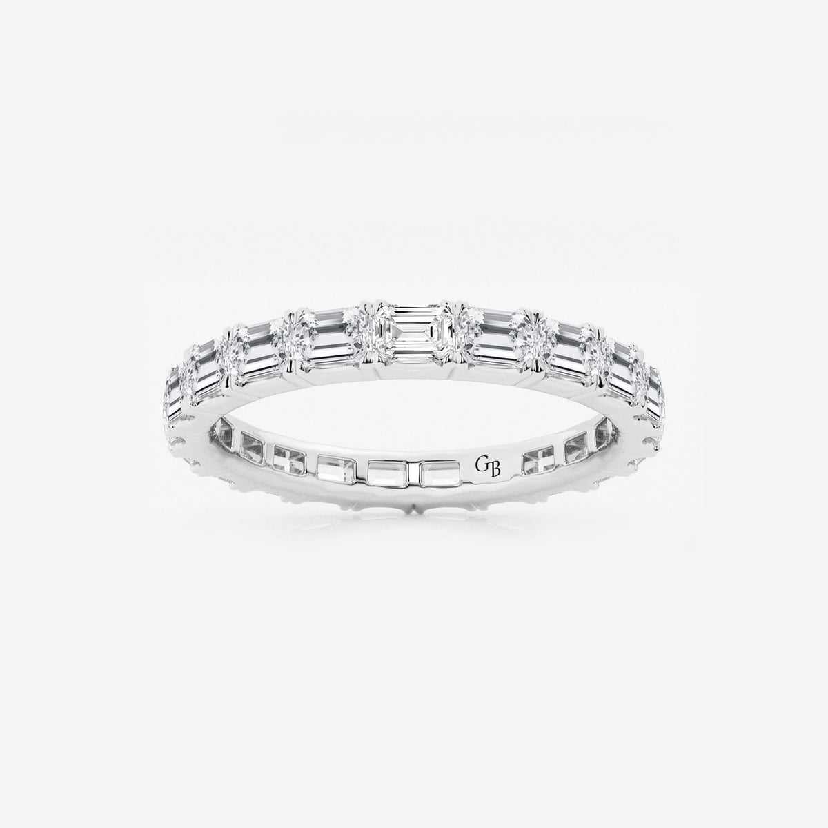 GWA013 - 2 ctw East-West Emerald Lab Grown Diamond Eternity Band - 2.5mm Width