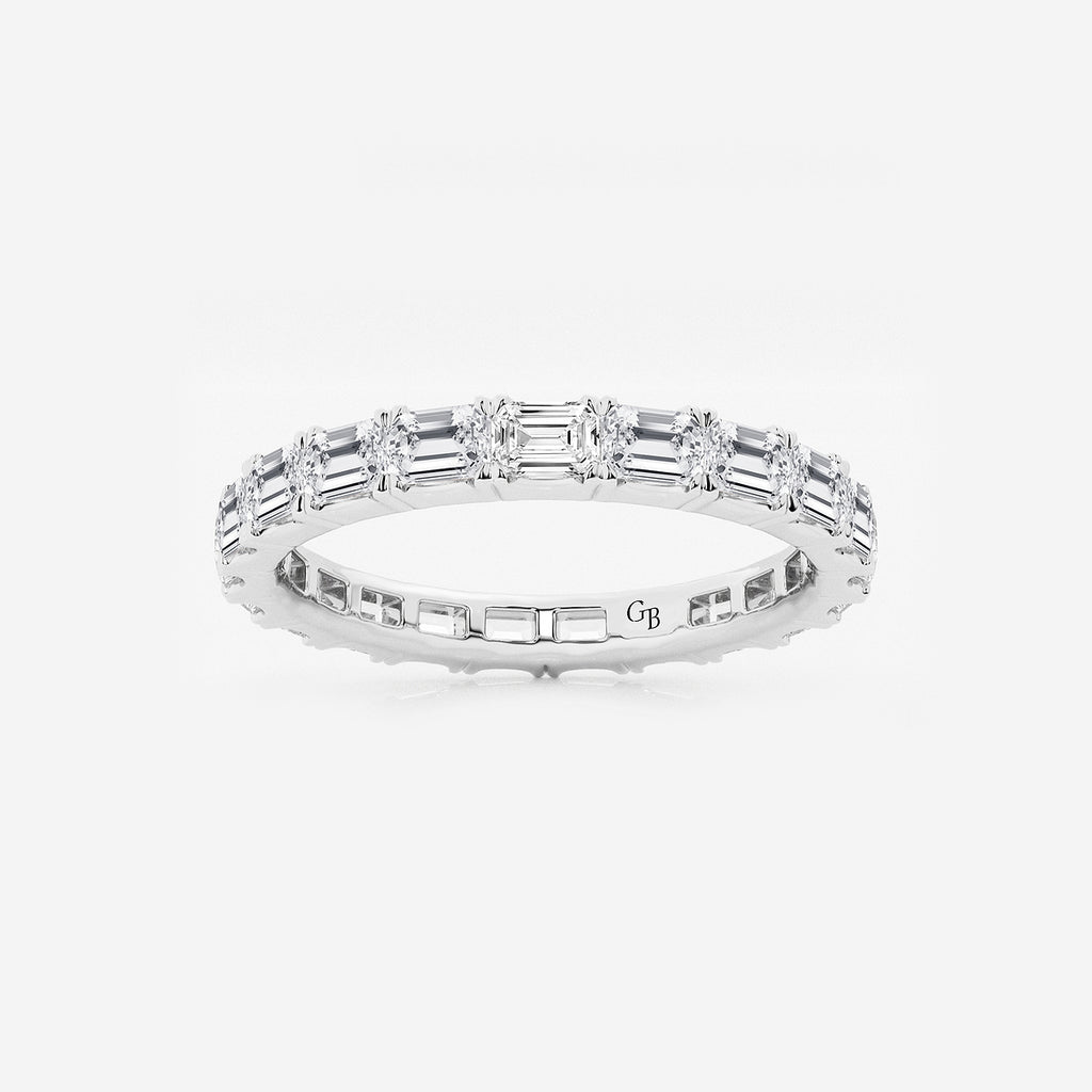 GWA013 - product video for 2 ctw East-West Emerald Lab Grown Diamond Eternity Band - 2.5mm Width