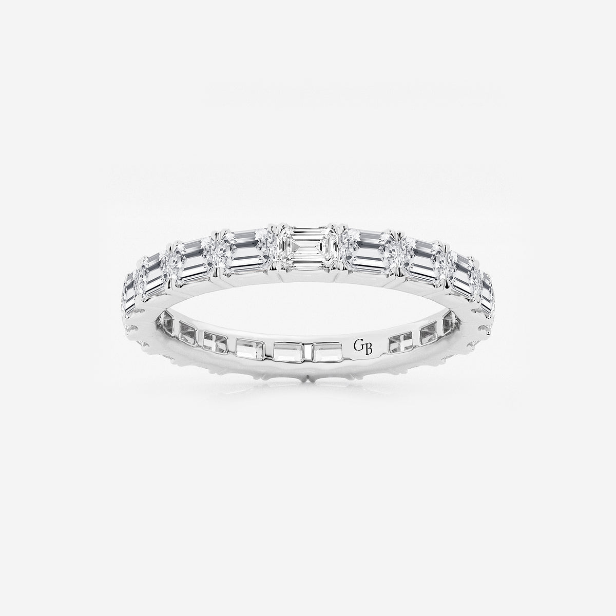 GWA013 - product video for 2 ctw East-West Emerald Lab Grown Diamond Eternity Band - 2.5mm Width