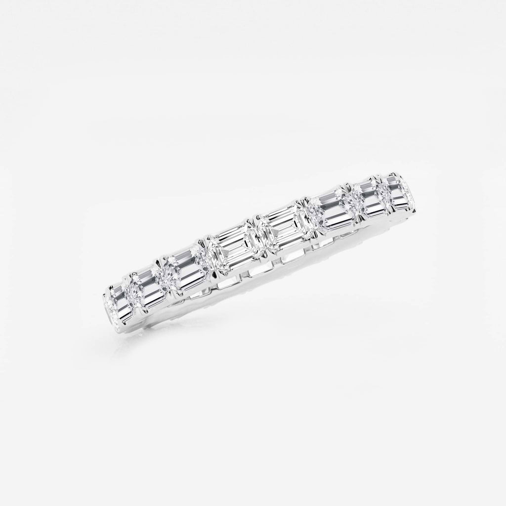 GWA013 - Additional Image 1 for  2 ctw East-West Emerald Lab Grown Diamond Eternity Band - 2.5mm Width