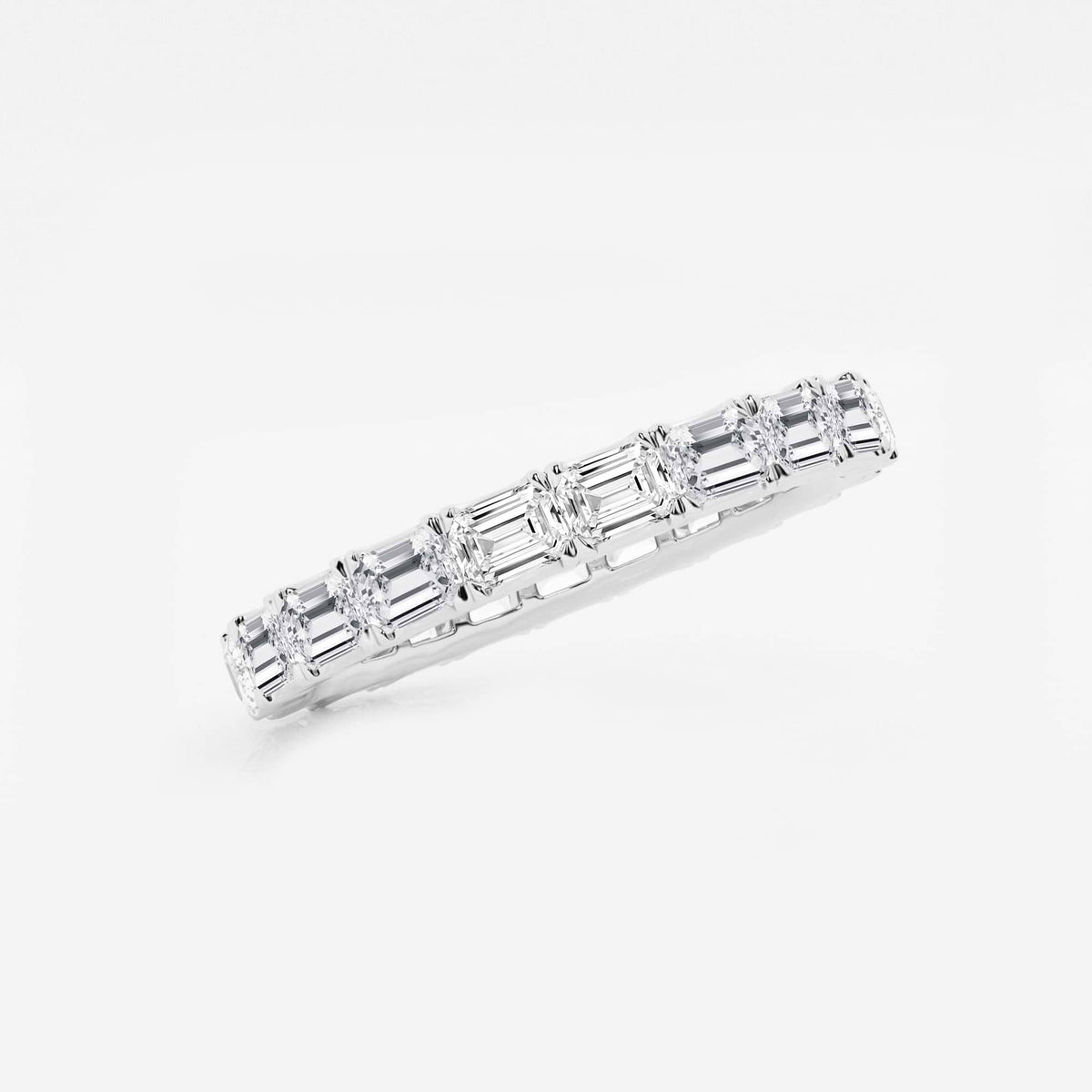 GWA013 - Additional Image 1 for  2 ctw East-West Emerald Lab Grown Diamond Eternity Band - 2.5mm Width
