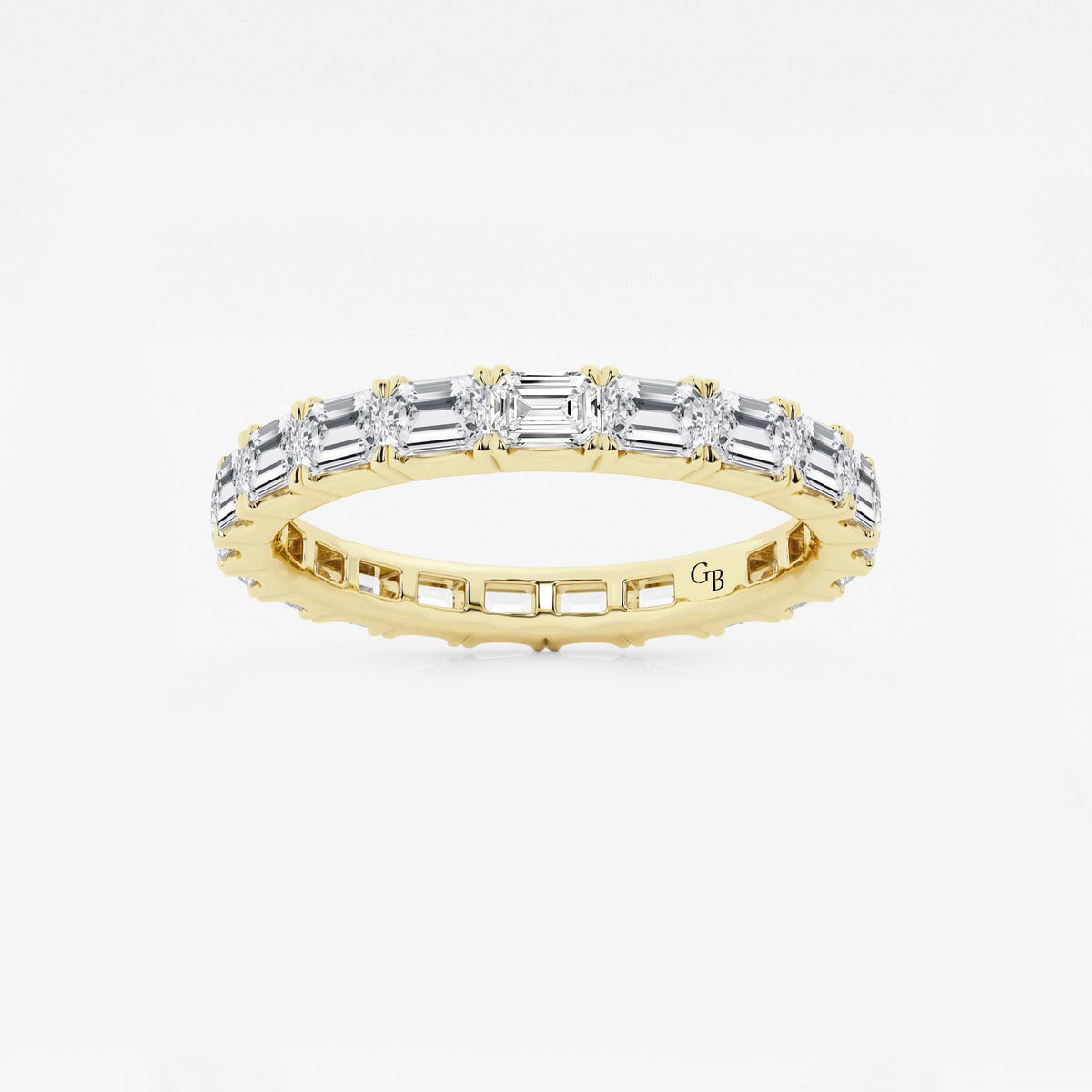 GWA013 - 2 ctw East-West Emerald Lab Grown Diamond Eternity Band - 2.5mm Width