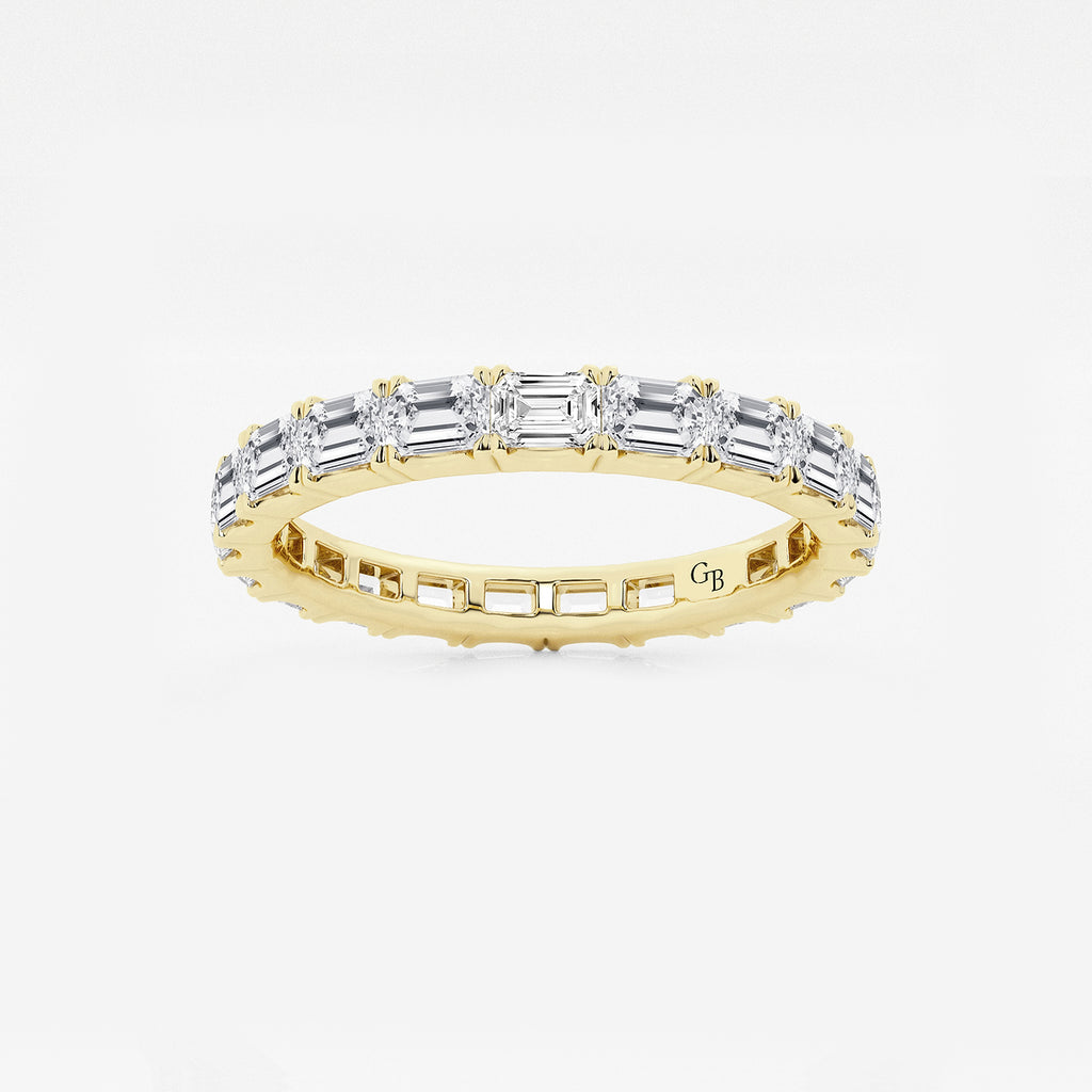 GWA013 - product video for 2 ctw East-West Emerald Lab Grown Diamond Eternity Band - 2.5mm Width