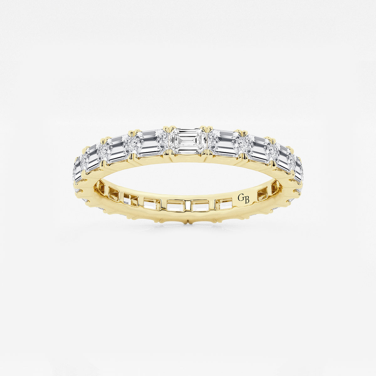 GWA013 - product video for 2 ctw East-West Emerald Lab Grown Diamond Eternity Band - 2.5mm Width