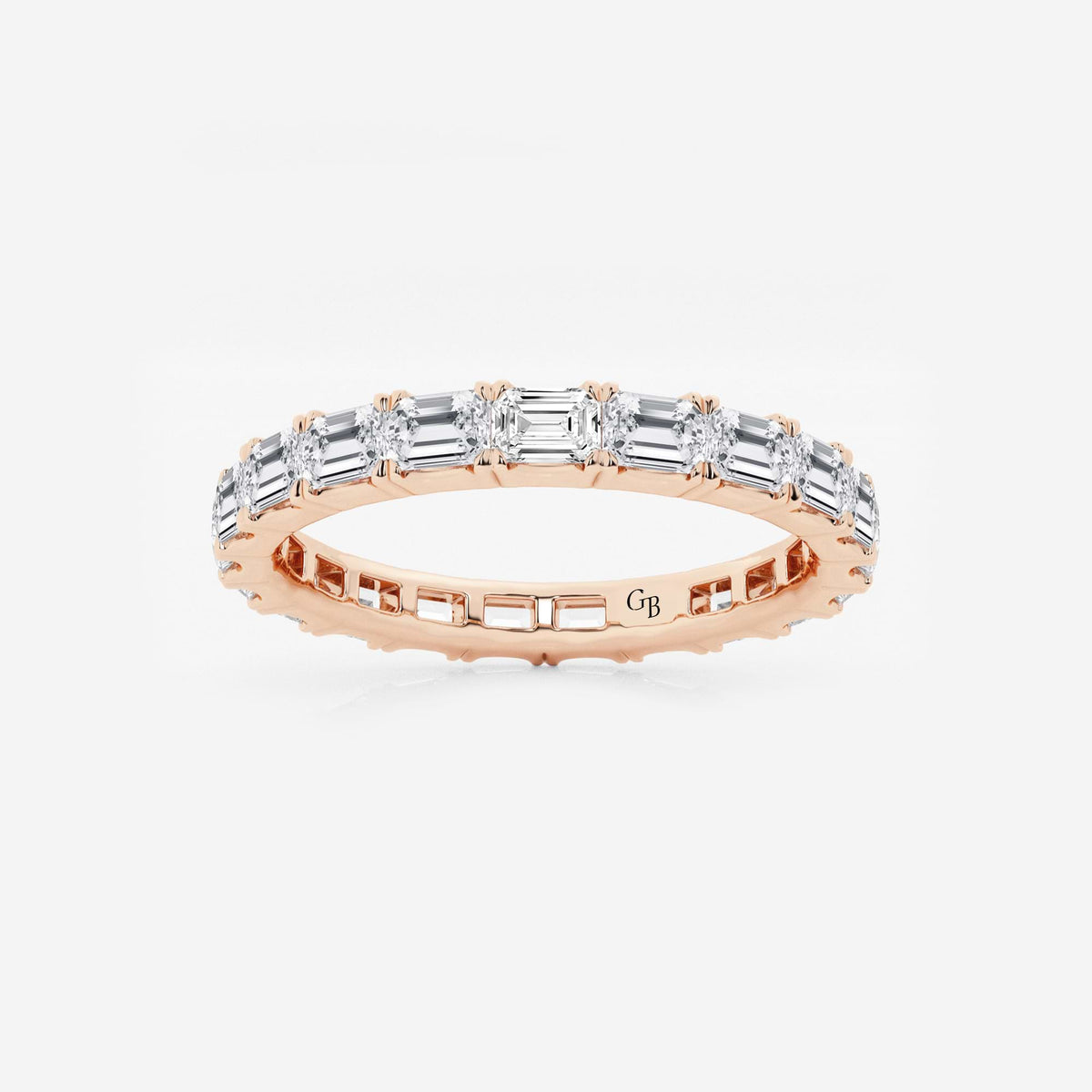 GWA013 - 2 ctw East-West Emerald Lab Grown Diamond Eternity Band - 2.5mm Width