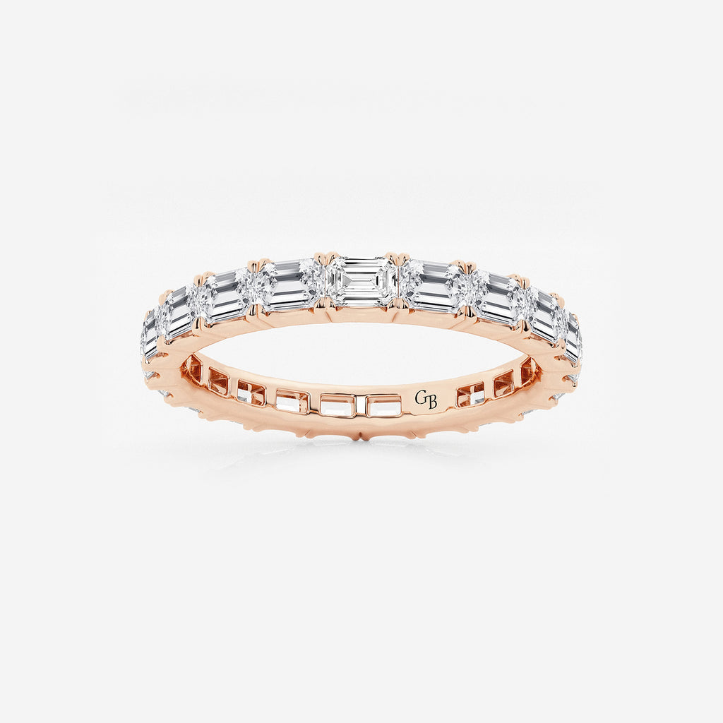 GWA013 - product video for 2 ctw East-West Emerald Lab Grown Diamond Eternity Band - 2.5mm Width