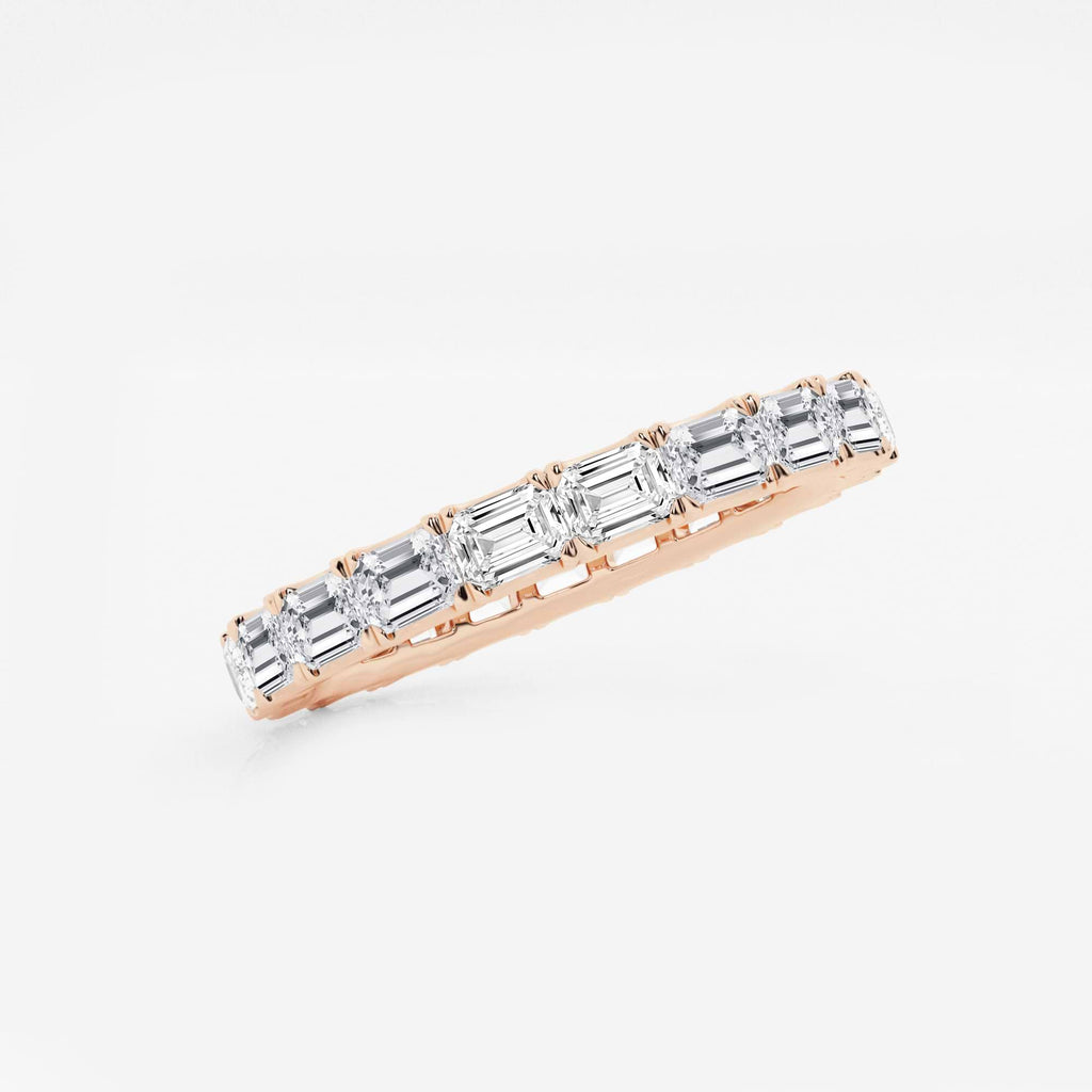 GWA013 - Additional Image 1 for  2 ctw East-West Emerald Lab Grown Diamond Eternity Band - 2.5mm Width