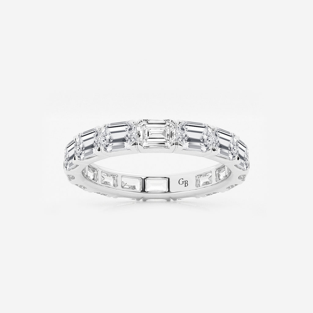 GWA013 - product video for 3 ctw East-West Emerald Lab Grown Diamond Eternity Band - 3.1mm Width