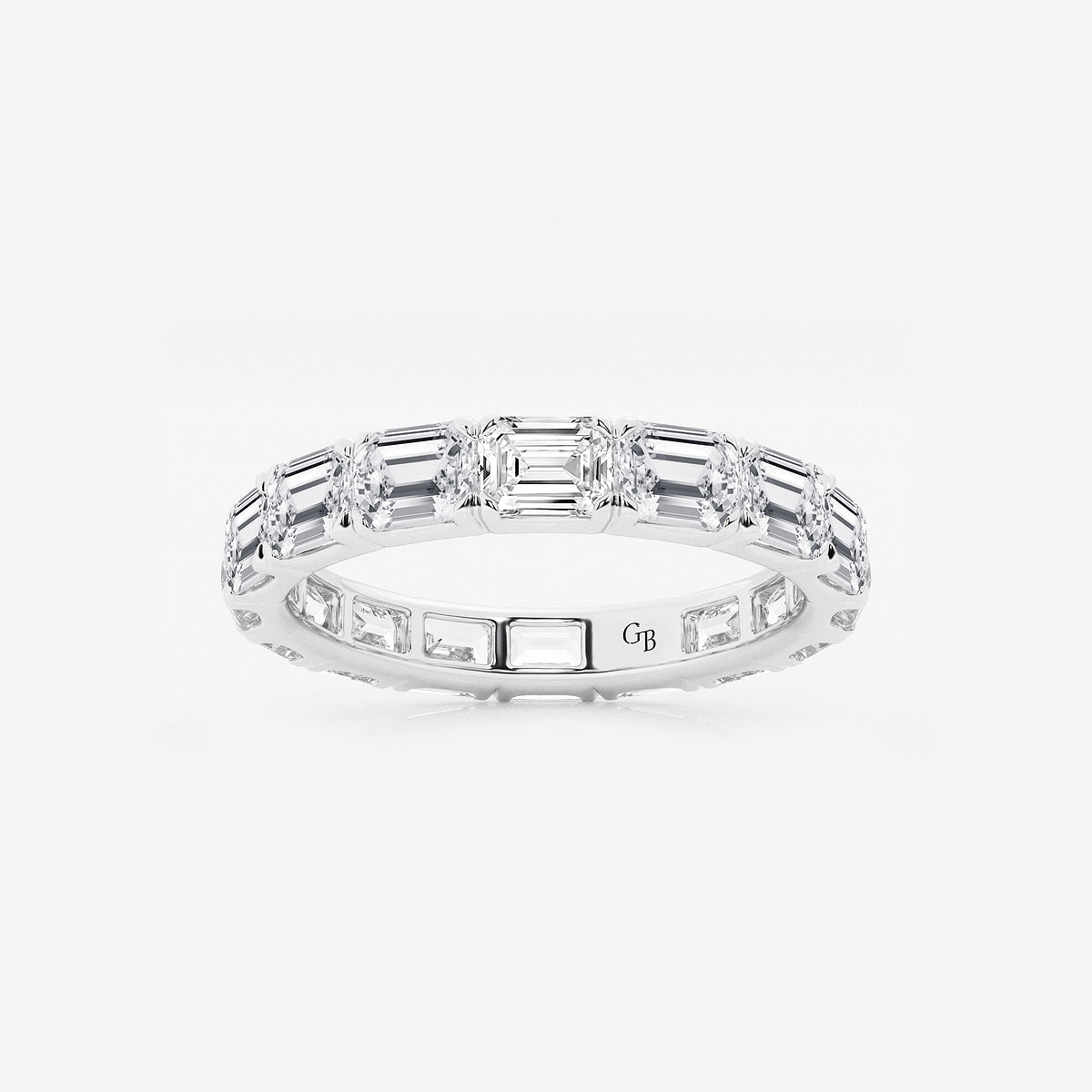 GWA013 - product video for 3 ctw East-West Emerald Lab Grown Diamond Eternity Band - 3.1mm Width