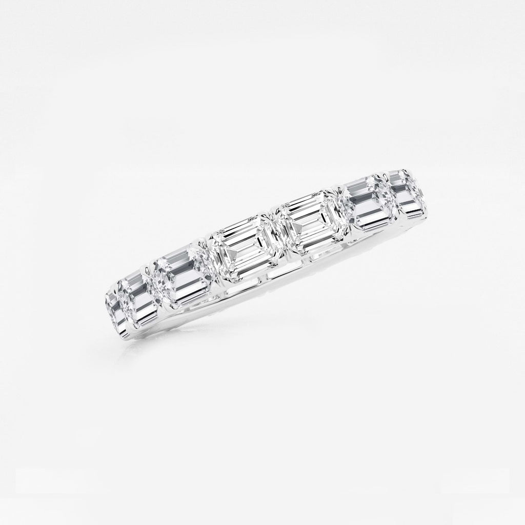 GWA013 - Additional Image 1 for  3 ctw East-West Emerald Lab Grown Diamond Eternity Band - 3.1mm Width
