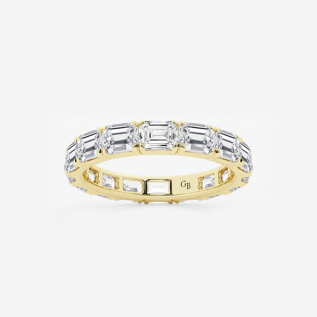 GWA013 - product video for 3 ctw East-West Emerald Lab Grown Diamond Eternity Band - 3.1mm Width