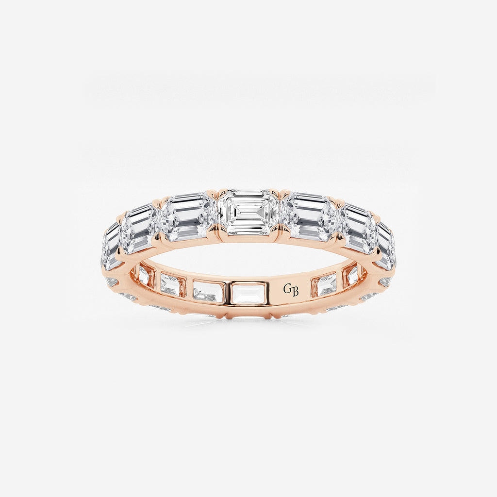 GWA013 - product video for 3 ctw East-West Emerald Lab Grown Diamond Eternity Band - 3.1mm Width