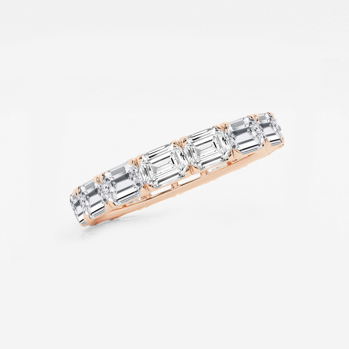 GWA013 - Additional Image 1 for  3 ctw East-West Emerald Lab Grown Diamond Eternity Band - 3.1mm Width