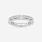 GWA013 - 4 ctw East-West Emerald Lab Grown Diamond Eternity Band - 3.2mm Width