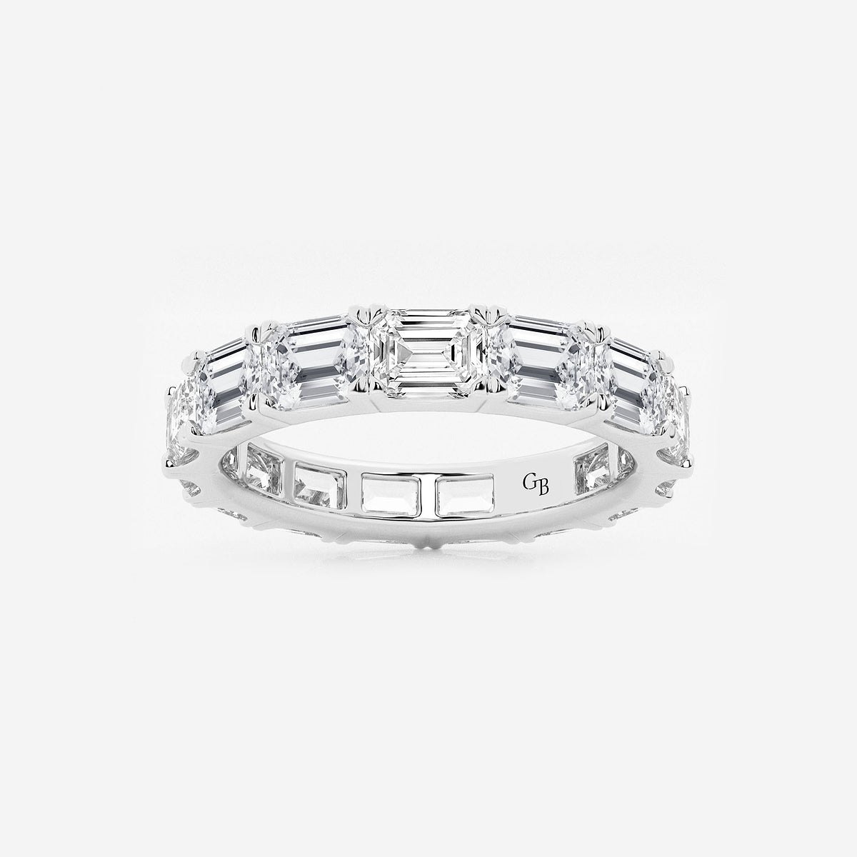 GWA013 - product video for 4 ctw East-West Emerald Lab Grown Diamond Eternity Band - 3.2mm Width