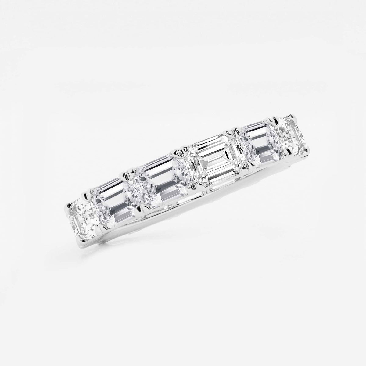 GWA013 - Additional Image 1 for  4 ctw East-West Emerald Lab Grown Diamond Eternity Band - 3.2mm Width
