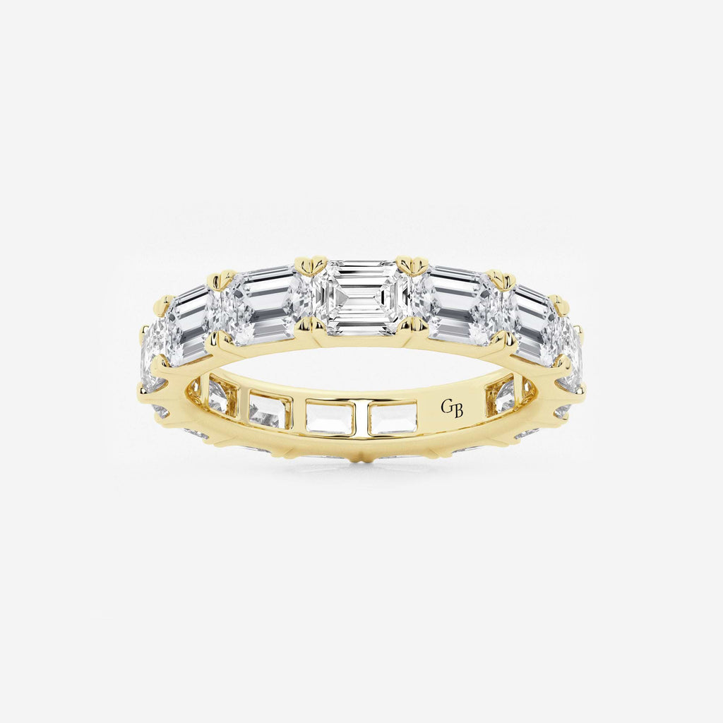 GWA013 - 4 ctw East-West Emerald Lab Grown Diamond Eternity Band - 3.2mm Width