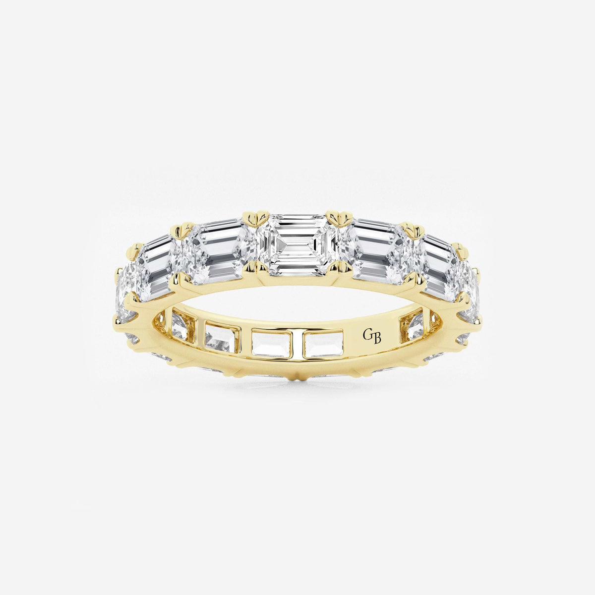 GWA013 - 4 ctw East-West Emerald Lab Grown Diamond Eternity Band - 3.2mm Width