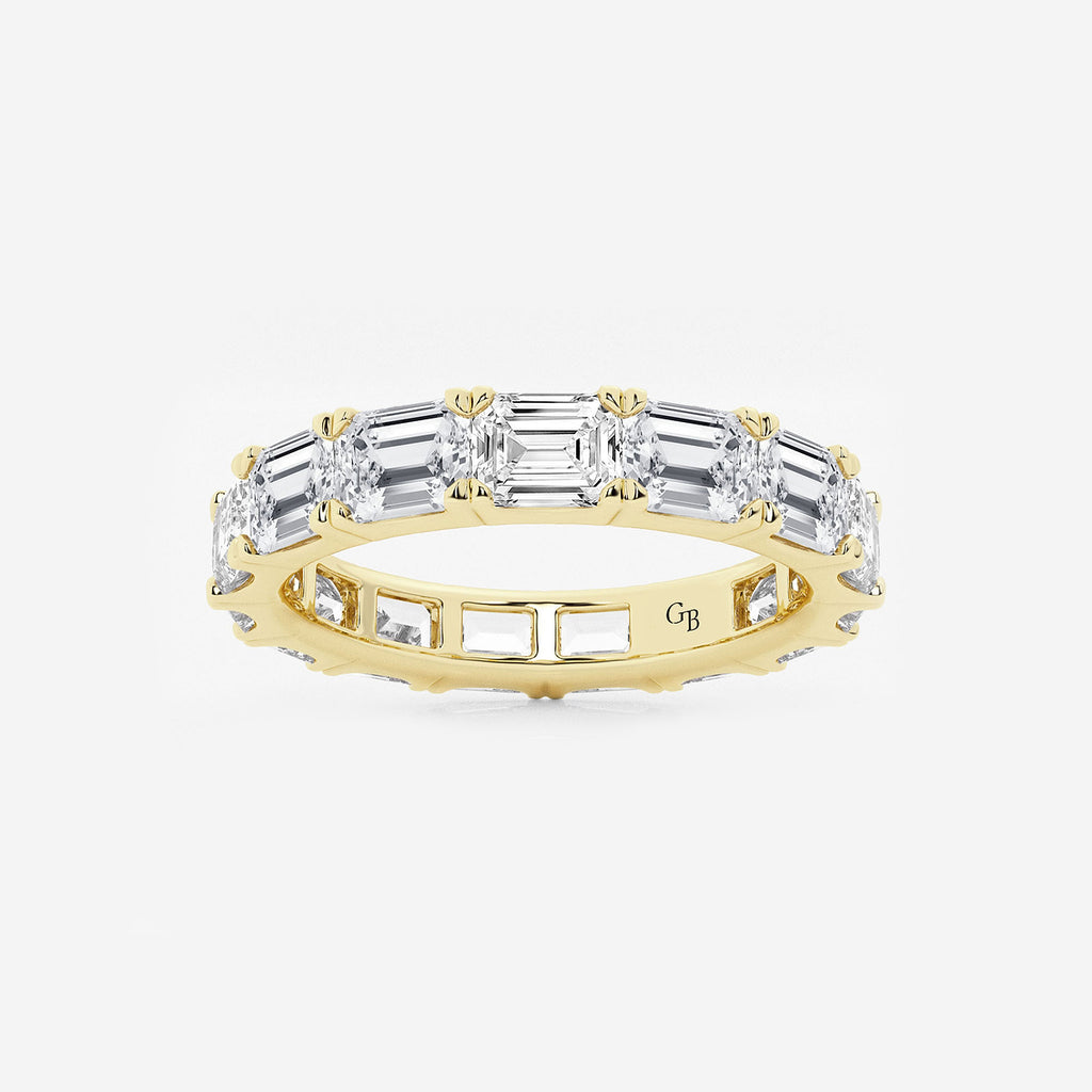 GWA013 - product video for 4 ctw East-West Emerald Lab Grown Diamond Eternity Band - 3.2mm Width