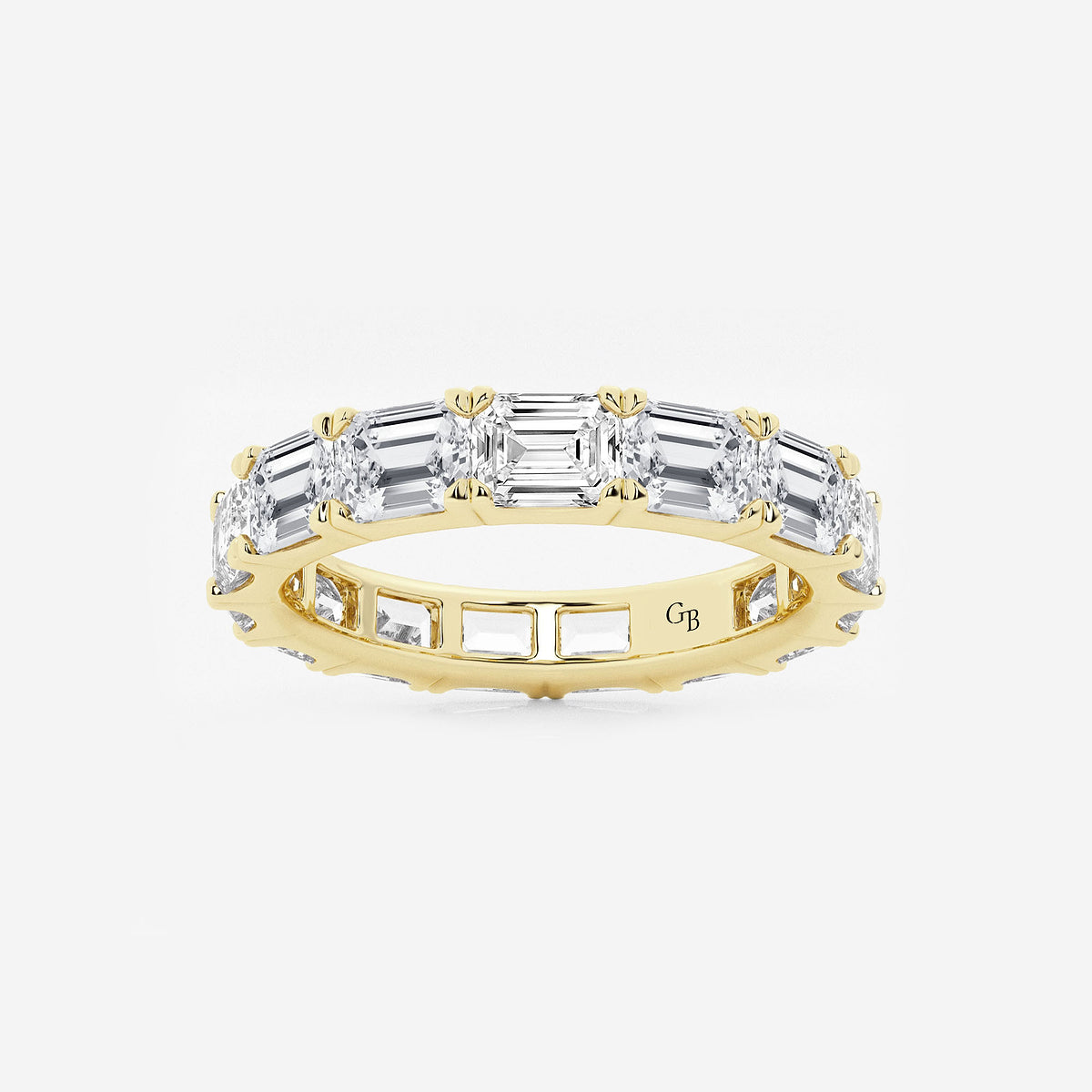 GWA013 - product video for 4 ctw East-West Emerald Lab Grown Diamond Eternity Band - 3.2mm Width