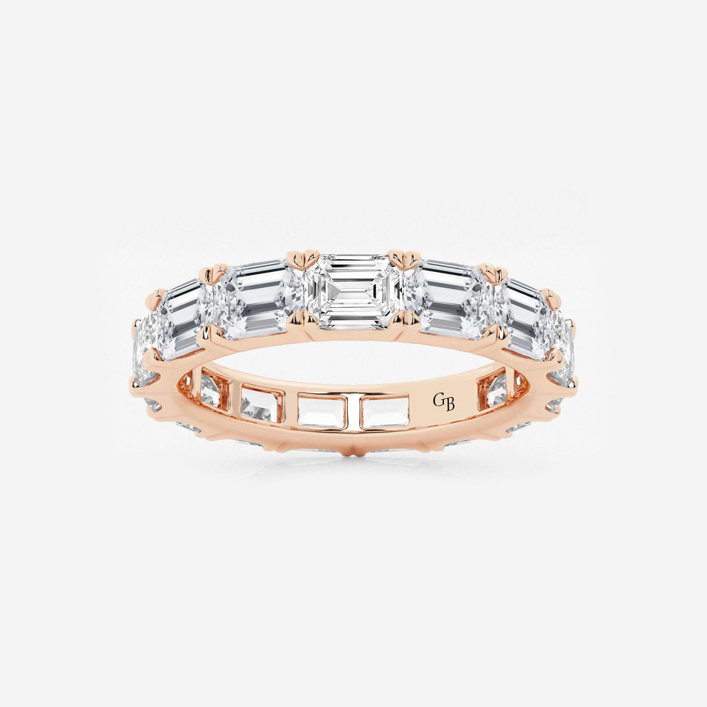 GWA013 - 4 ctw East-West Emerald Lab Grown Diamond Eternity Band - 3.2mm Width