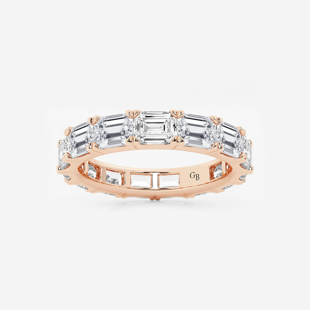 GWA013 - product video for 4 ctw East-West Emerald Lab Grown Diamond Eternity Band - 3.2mm Width