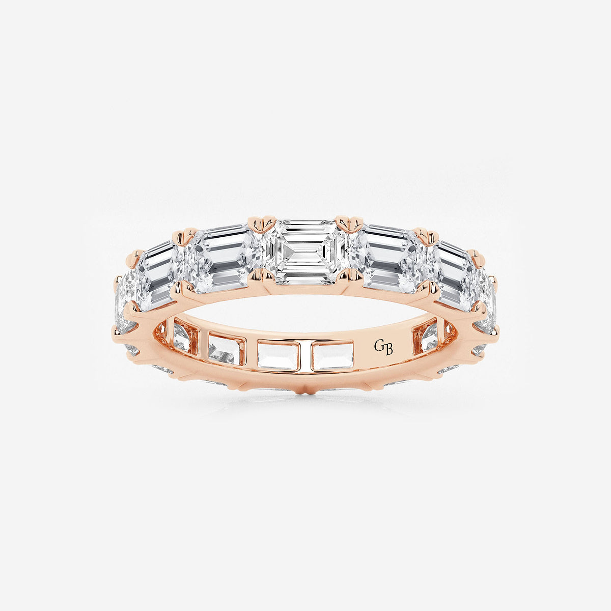 GWA013 - product video for 4 ctw East-West Emerald Lab Grown Diamond Eternity Band - 3.2mm Width