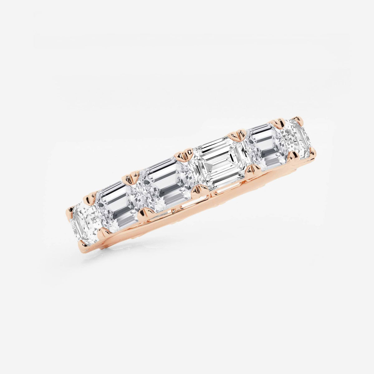 GWA013 - Additional Image 1 for  4 ctw East-West Emerald Lab Grown Diamond Eternity Band - 3.2mm Width