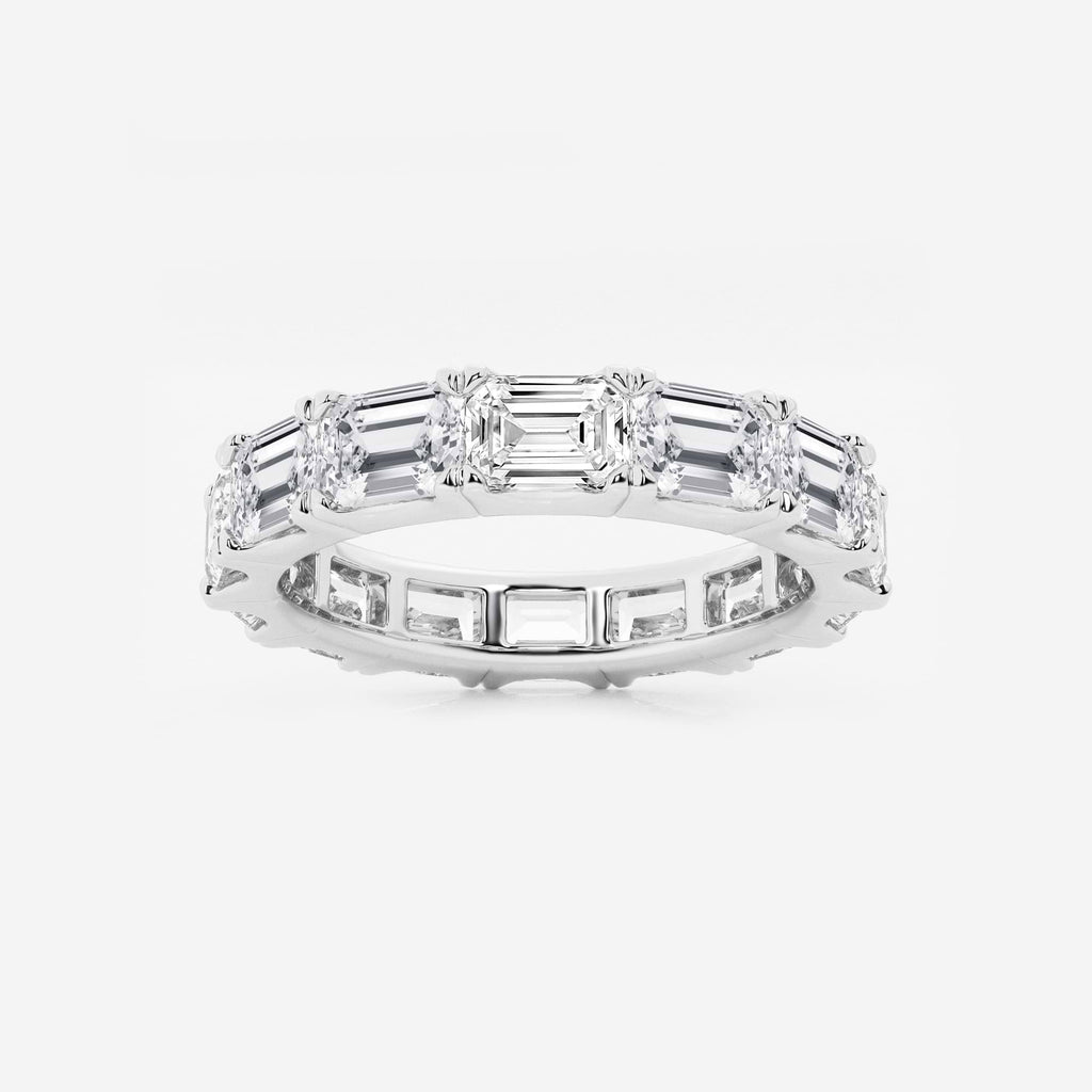 GWA013 - 5 ctw East-West Emerald Lab Grown Diamond Eternity Band - 3.8mm Width