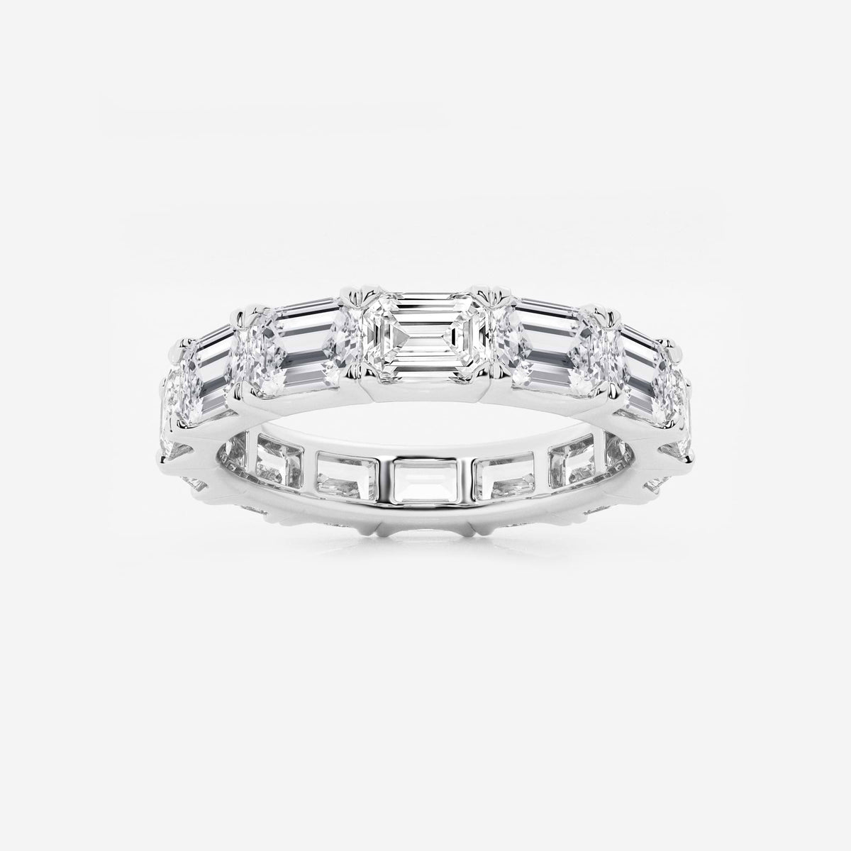 GWA013 - 5 ctw East-West Emerald Lab Grown Diamond Eternity Band - 3.8mm Width