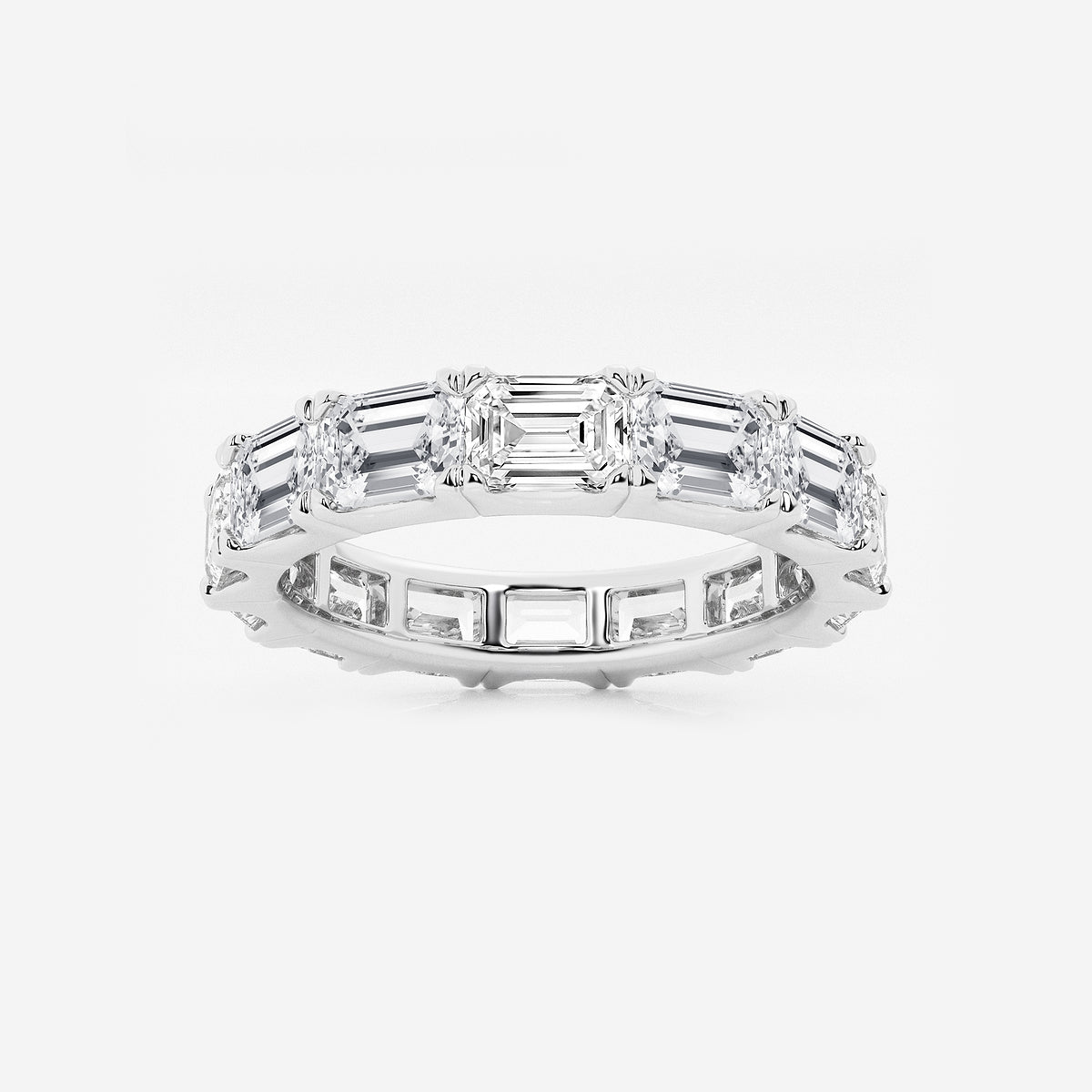 GWA013 - product video for 5 ctw East-West Emerald Lab Grown Diamond Eternity Band - 3.8mm Width