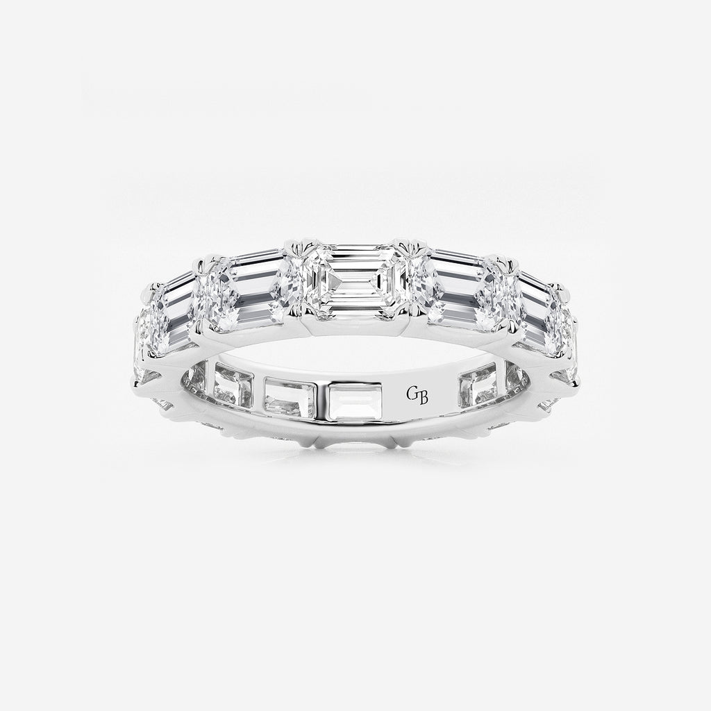 GWA013 - product video for 5 ctw East-West Emerald Lab Grown Diamond Eternity Band - 3.8mm Width