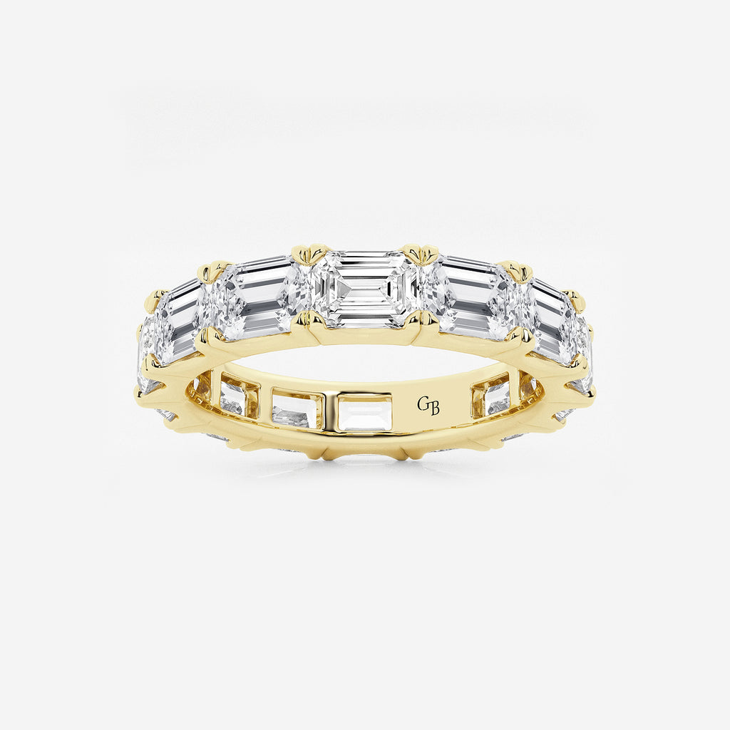 GWA013 - product video for 5 ctw East-West Emerald Lab Grown Diamond Eternity Band - 3.8mm Width