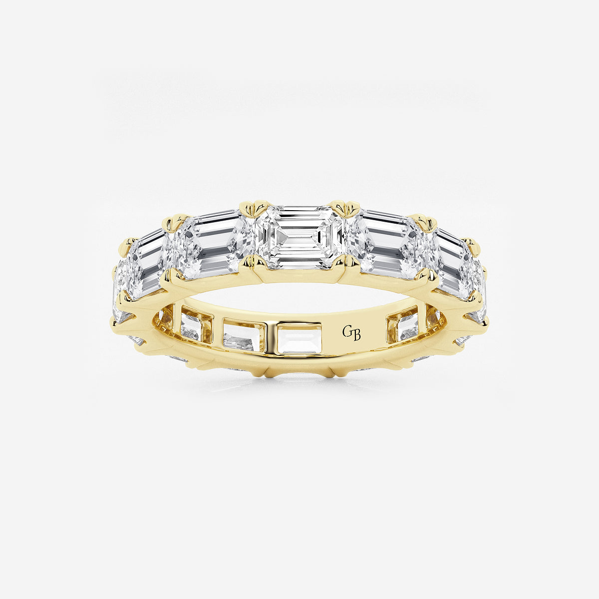 GWA013 - product video for 5 ctw East-West Emerald Lab Grown Diamond Eternity Band - 3.8mm Width