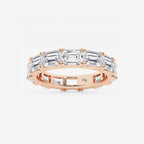 GWA013 - 5 ctw East-West Emerald Lab Grown Diamond Eternity Band - 3.8mm Width