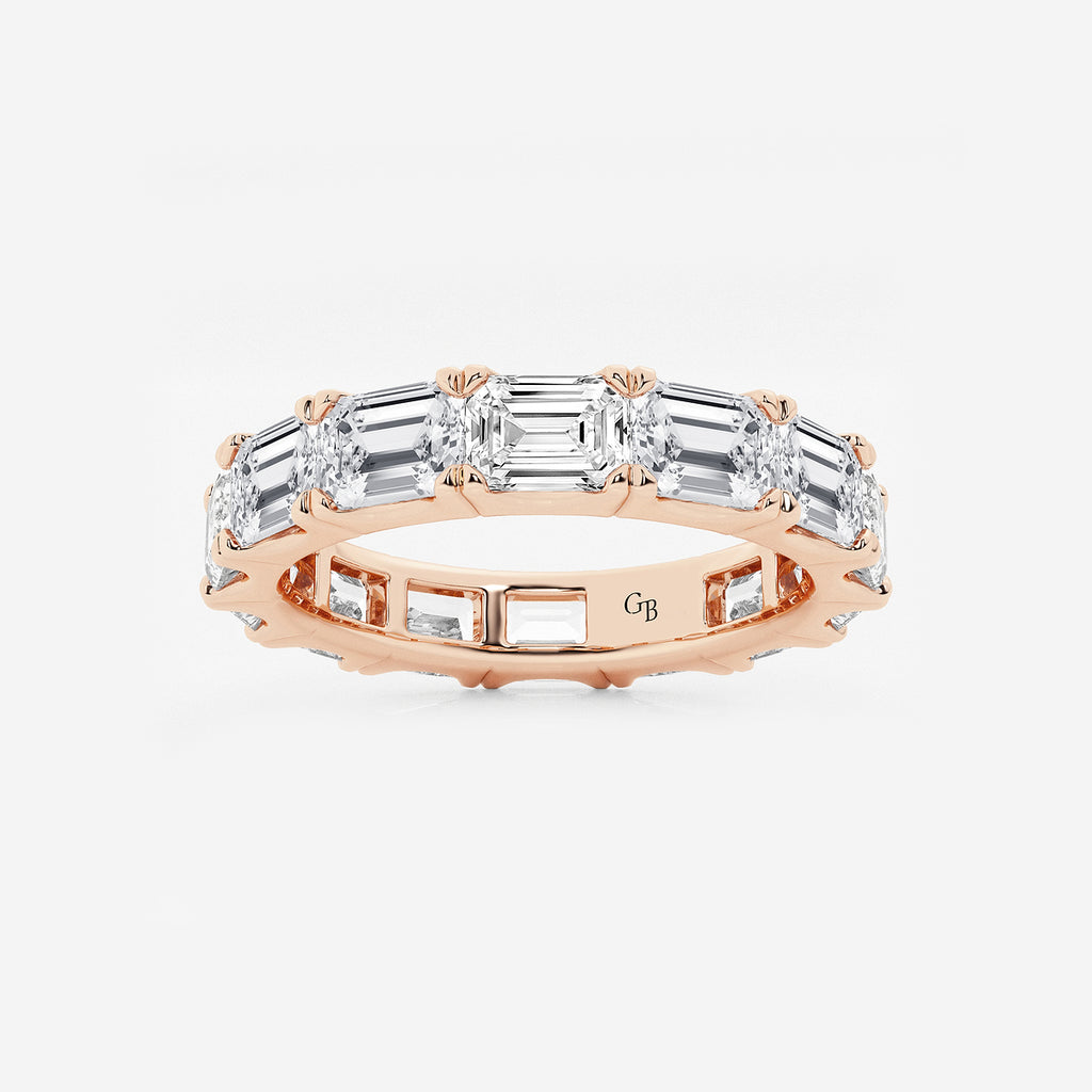 GWA013 - product video for 5 ctw East-West Emerald Lab Grown Diamond Eternity Band - 3.8mm Width