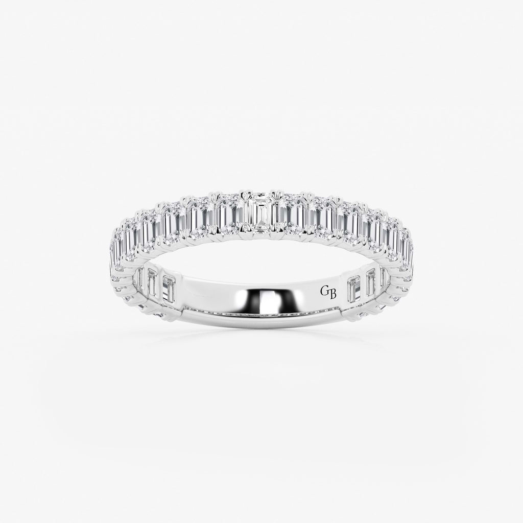 GWA014 - 1 1/2 ctw Emerald Lab Grown Diamond Three Quarter Eternity Wedding Band