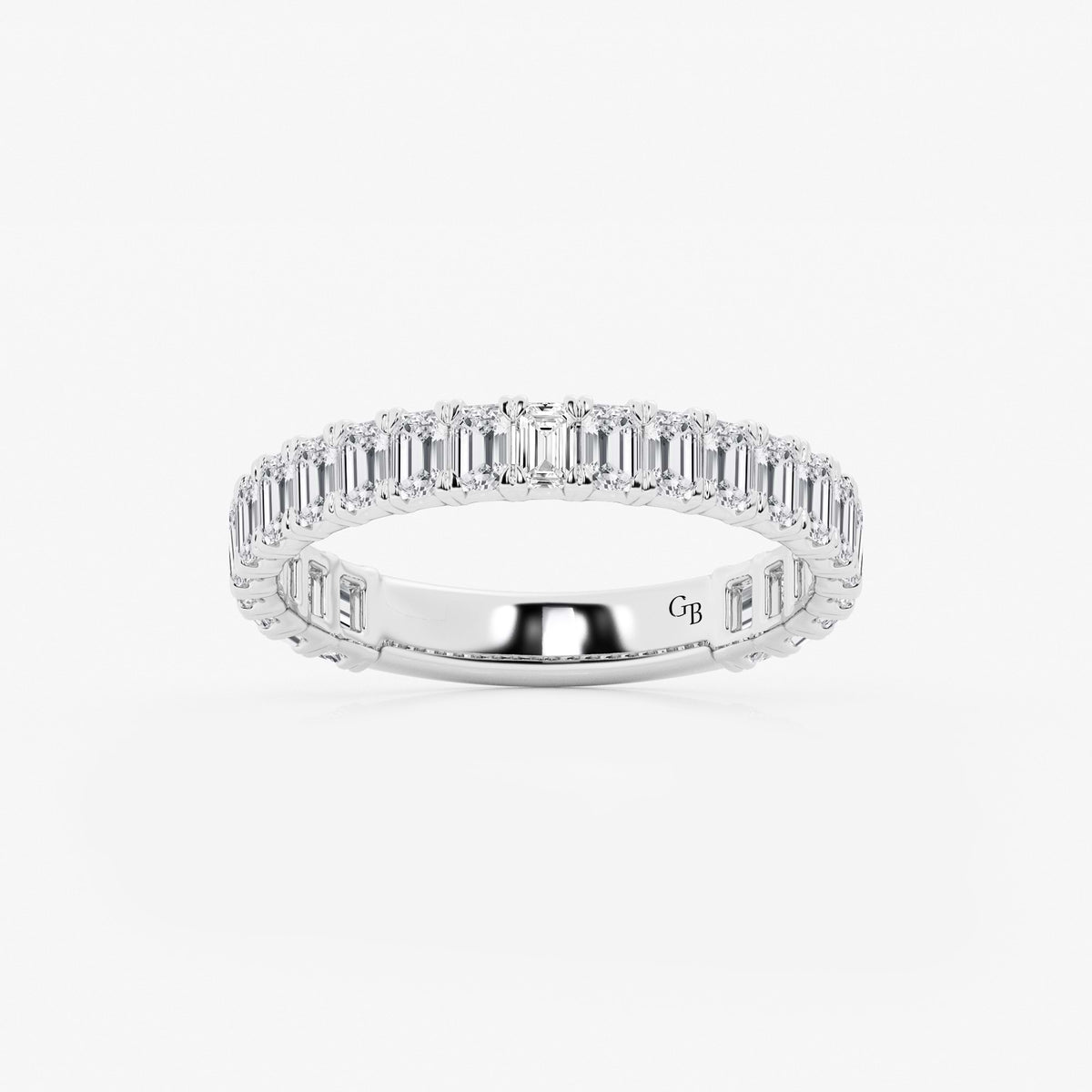GWA014 - 1 1/2 ctw Emerald Lab Grown Diamond Three Quarter Eternity Wedding Band