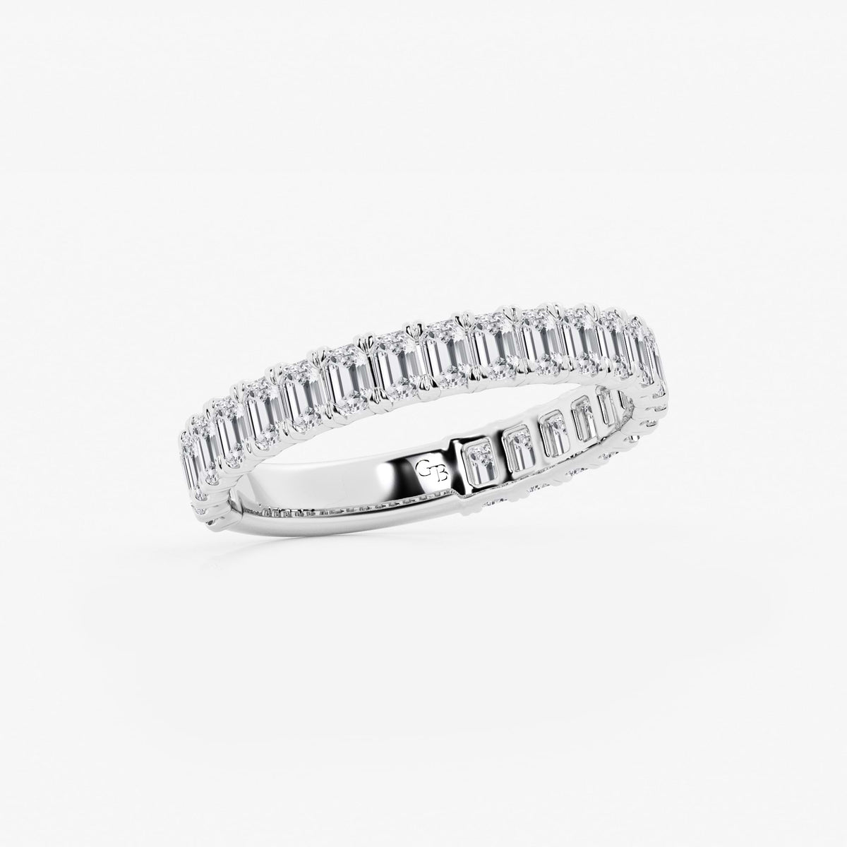 GWA014 - Additional Image 1 for  1 1/2 ctw Emerald Lab Grown Diamond Three Quarter Eternity Wedding Band