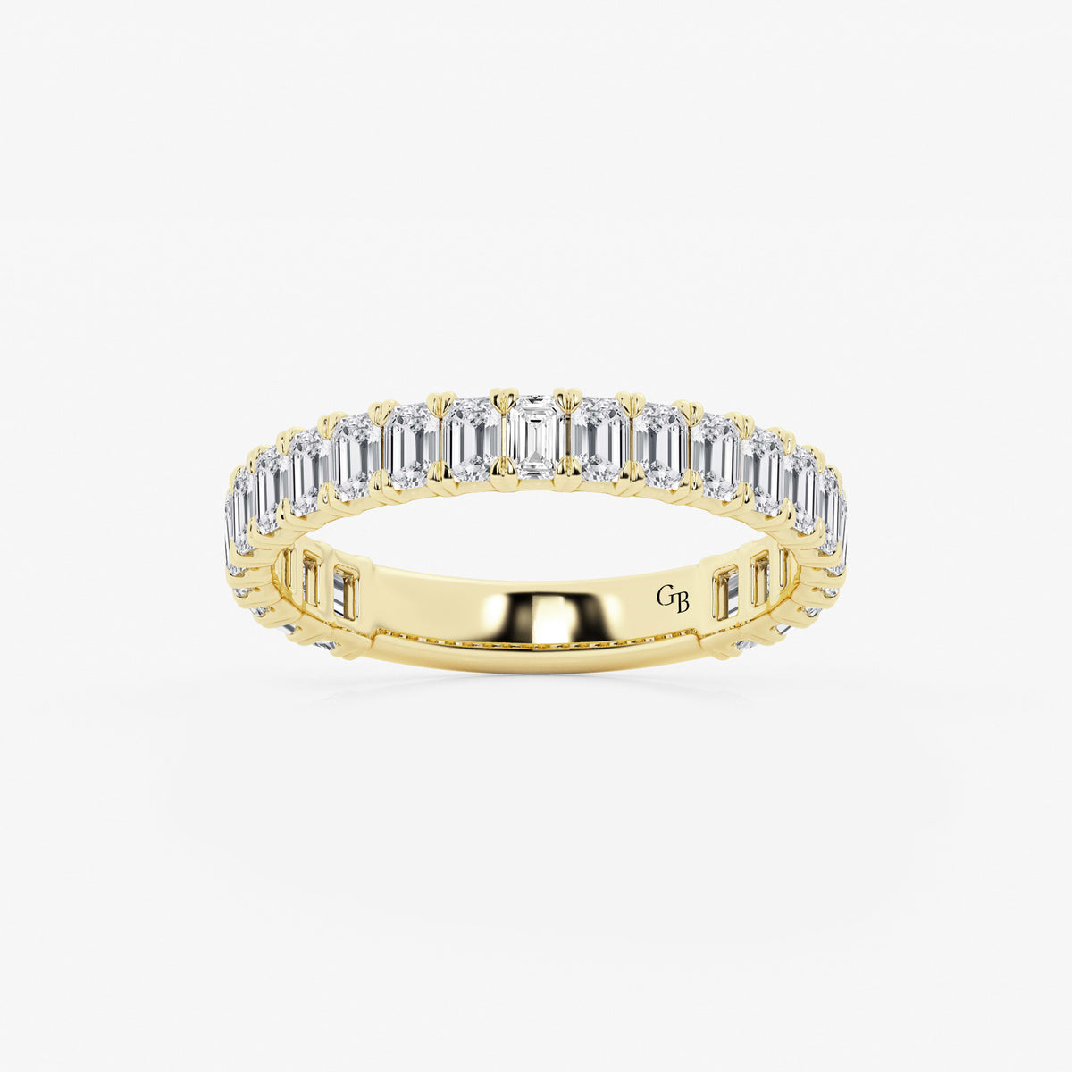GWA014 - 1 1/2 ctw Emerald Lab Grown Diamond Three Quarter Eternity Wedding Band
